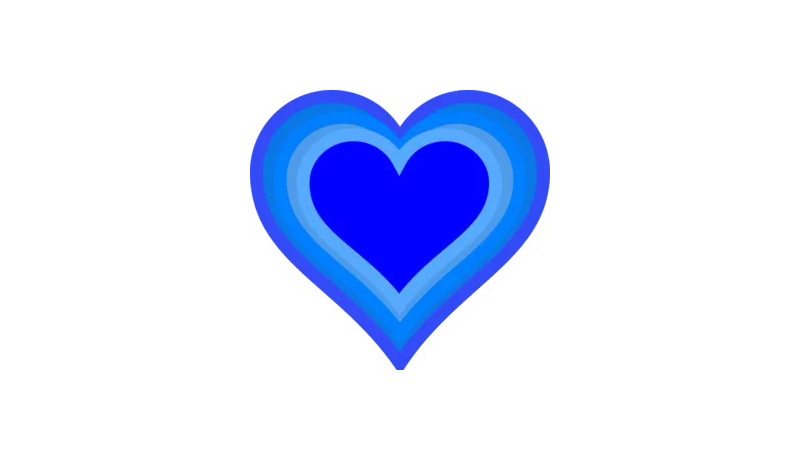 Blaues Herz als Zeichen für Freundschaft und Treue