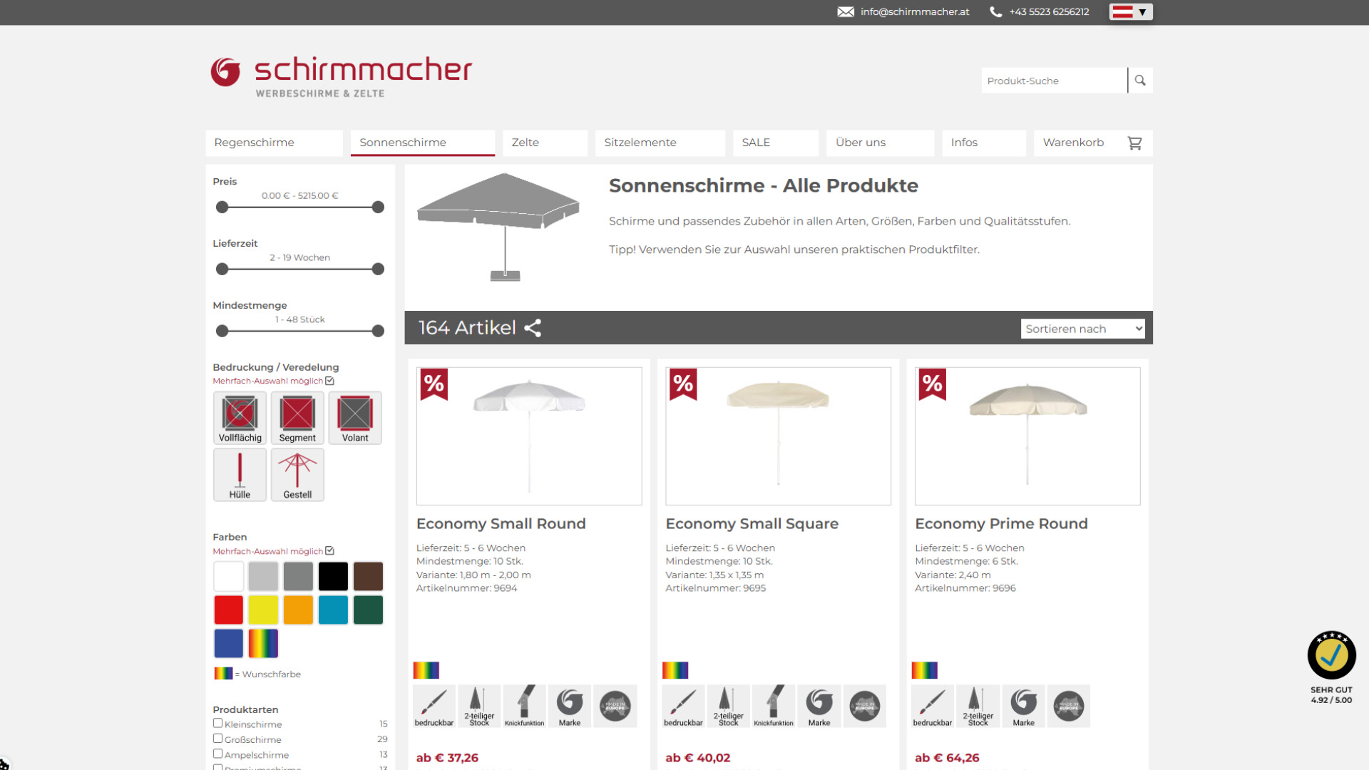 Werbeschirme und Zelte