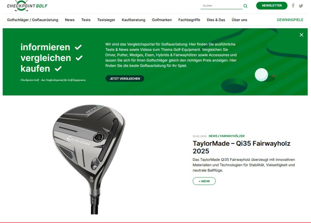 Checkpoint Golf - Vergleichsportal für Golfausrüstung