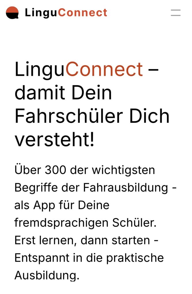 LinguConnect – Mehrsprachige Fahrschul-Lernapp inkl. Videos & Backend (komplettes System)